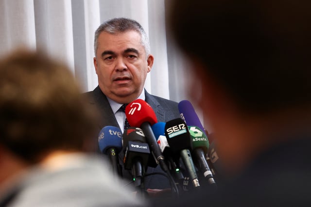 Spanish Socialist Workers' Party (PSOE) Organizational Secretary Santos Cerdan speaks during a press conference in Brussels, Belgium November 9, 2023.  REUTERS/Yves Herman/ File Photo