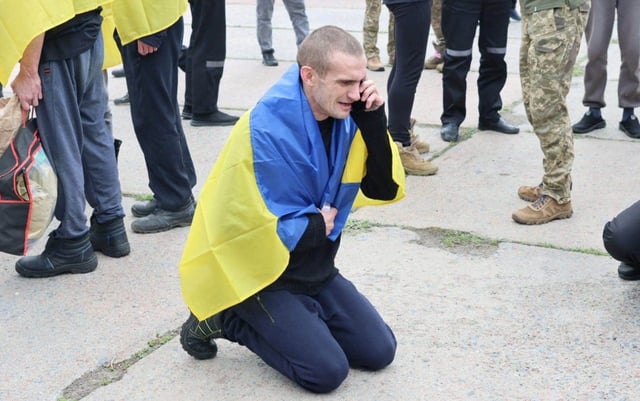 A Ukrainian prisoner of war (POWs) is seen after a swap, amid Russia's attack on Ukraine, at an unknown location in Ukraine, in this handout picture released June 12, 2025. Ukraine's President Volodymyr Zelenskiy Via Telegram/Handout via REUTERS