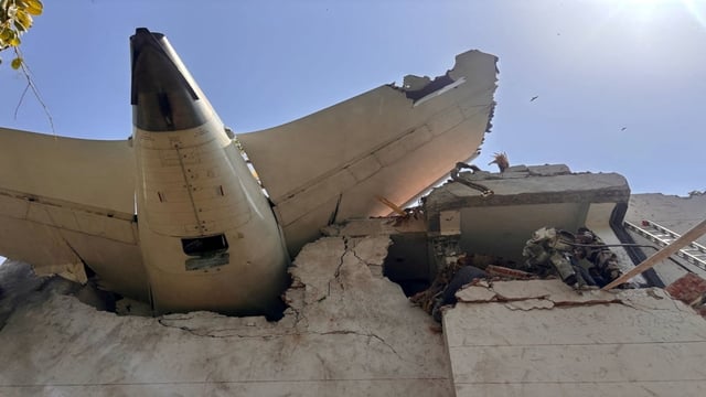 A view shows the rear of an Air India plane following its crash in Ahmedabad. Reuters