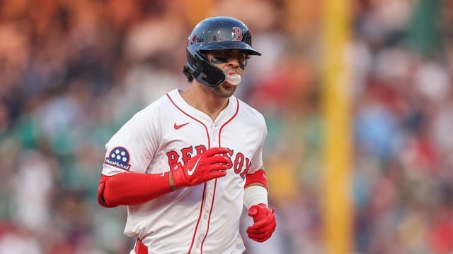 Jun 11, 2025; Boston, Massachusetts, USA; Boston Red Sox third baseman Marcelo Mayer (39) rounds the bases after hitting a solo home run during the second inning against the Tampa Bay Rays at Fenway Park. Mandatory Credit: Paul Rutherford-Imagn Images