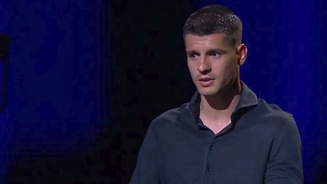 Álvaro Morata durante una entrevista