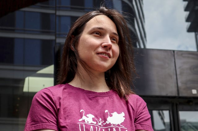 Harvard University researcher Kseniia Petrova, 30, departs the John Joseph Moakley United States Courthouse after being released on bail from federal custody on June 12, 2025, in Boston.