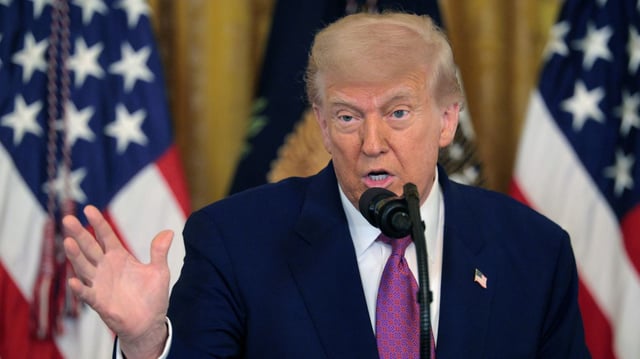 President Trump delivers remarks before signing a series of bills related to California's vehicle emissions standards during an event in the East Room of the White House on Thursday. Photo: Chip Somodevilla/Getty Images