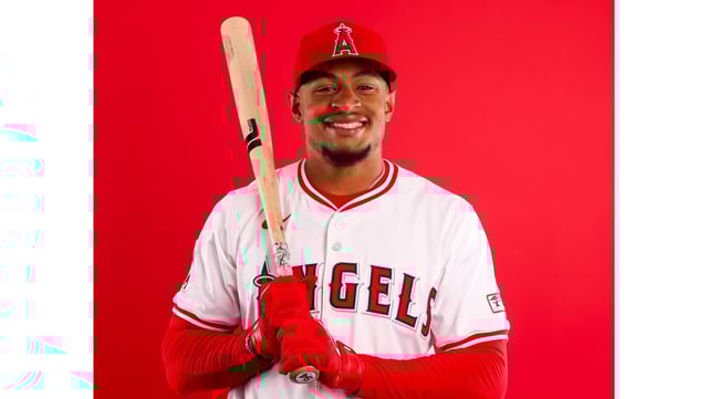 The Angels plan to call up infielder Christian Moore before Friday’s game in Baltimore. He was the Angels’ first-round draft pick last July, and he’s their top position player prospect. (Photo by Mike Christy/Getty Images)
