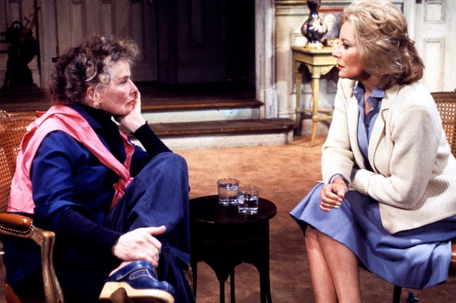 Barbara Walters, right, interviews actress Katharine Hepburn in 1991.