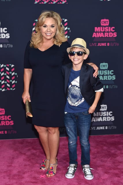 Julie Chrisley and Grayson Chrisley attend the 2016 CMT Music awards at the Bridgestone Arena on June 8, 2016 in Nashville, Tennessee.