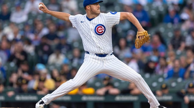 Jameson Taillon of the Chicago Cubs pitches during the first inning against the Pittsburgh Pirates at Wrigley Field on Thursday, June 12, 2025, in Chicago. (Geoff Stellfox/Getty Images/TNS)