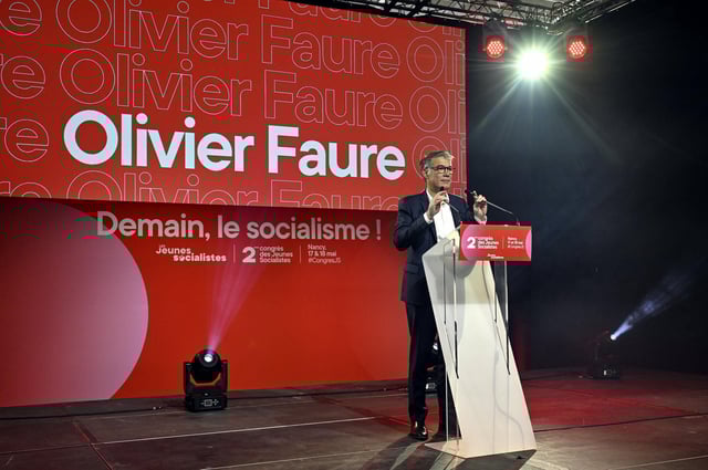 Olivier Faure à Nancy le 18 mai 2025. Le premier secrétaire sortant va être renouvelé à l’occasion du congrès du parti du 13 au 15 juin. 