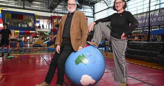 Flying Fruit Fly Circus chief executive Richard Hull and artistic director Anni Davey are on top of the world after revealing an expansion to Melbourne. Picture by Mark Jesser
