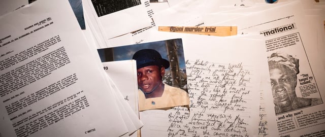 Documentation gathered in support of Esther Kiobel's case against Shell. Esther Kiobel who is taking on one of the world’s biggest oil companies – Shell – in a final fight for justice. She has pursued them for more than 20 years, accusing Shell of colluding in her husband’s killing. Shell’s quest for oil in the Niger Delta, facilitated by the Nigerian government, resulted in decades of pollution, devastating the local community. In response, this community of Indigenous Ogoni people launched a protest movement in the 1990s that government security forces – at Shell’s insistence – took every opportunity to crush. Their efforts culminated in the 1995 sham trial and subsequent hanging of the leaders of the Ogoni resistance as well as Esther’s husband, Dr Barinem Kiobel. The killing of the Ogoni 9, as they later became known, prompted a global outcry. Amnesty International called on our vast network of supporters to deluge the Nigerian authorities first with appeals for the men’s freedom, and later with letters of outrage. Ultimately, however, it is Esther alone who has endured repeated hardship in her struggle to have her husband’s name cleared. In a classic David vs Goliath face-off, Esther will finally see her case with Shell go to court this June in the Netherlands. Is her 22-year battle for justice about to end?