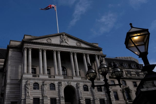 A general view of the Bank of England building in London, Britain, May 8, 2025. REUTERS/Carlos Jasso/File Photo