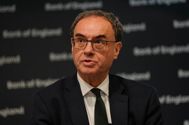 Bank of England Governor Andrew Bailey speaks during the Monetary Policy Report press conference in London, Britain, May 8, 2025. REUTERS/Carlos Jasso/Pool/File Photo