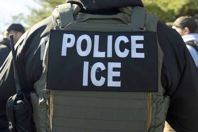 A U.S. Immigration and Customs Enforcement officer listens during a briefing, Jan. 27, 2025, in Silver Spring, Md.