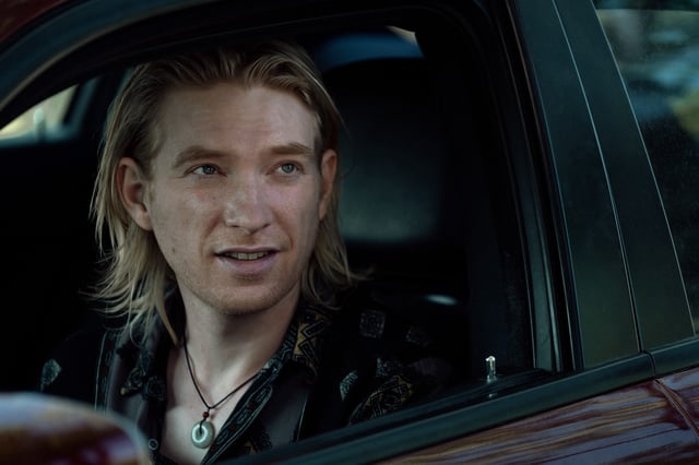Domhnall Gleeson as drug dealer Jackie Lawson in Apple's "Echo Valley"