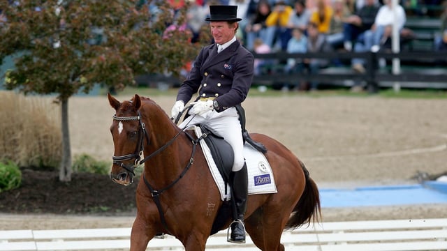 LEXINGTON, KY - APRIL 27:  Heath Ryan from Lochinvar, New South Wales, Australia atop Flame competes in the Dressage Phase of the 2007 Rolex Kentucky Three-Day Event at the Kentucky Horse Park April 27, 2007 in Lexington, Kentucky.  (Photo by Doug Pensinger/Getty Images)