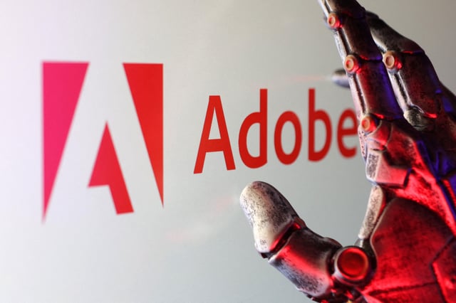 Adobe logo is seen in this illustration taken February 16, 2025. REUTERS/Dado Ruvic/Illustration/File Photo