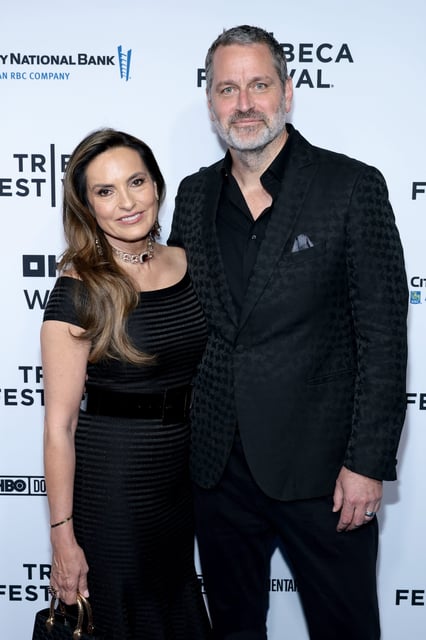 Mariska Hargitay and Peter Hermann attend Tribeca Film Festival's opening night premiere of "Billy Joel: And So It Goes" at Beacon Theatre on June 4, 2025, in New York City.