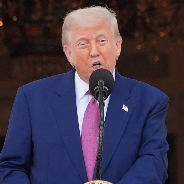 President Donald Trump speaks during the congressional picnic on the South Lawn of the White House, Thursday, June 12, 2025, in Washington. (AP Photo/Alex Brandon)