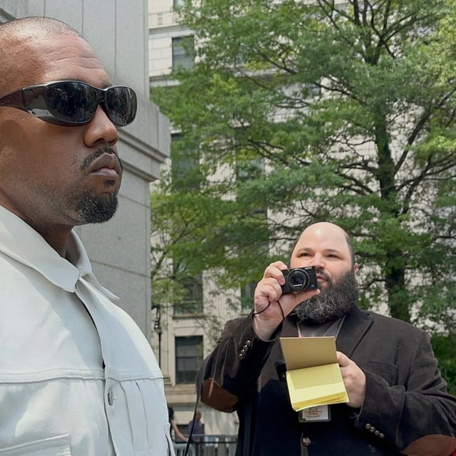 Ye, the rapper formerly known as Kanye West, leaves federal court during the trial of Sean "Diddy" Combs in New York, Friday, June 13, 2025. (AP Photo/Larry Neumeister)