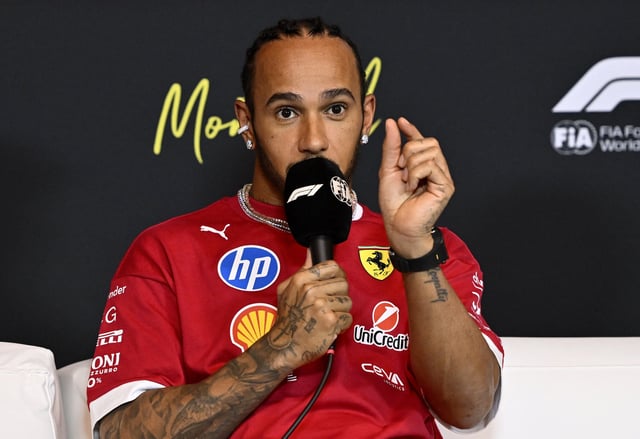 Formula One F1 - Canadian Grand Prix - Circuit Gilles Villeneuve, Montreal, Quebec, Canada - June 12, 2025 Ferrari's Lewis Hamilton talks to press ahead of the Canadian Grand Prix REUTERS/Jennifer Gauthier