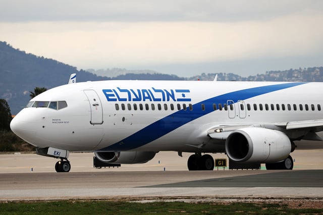 An El Al Boeing 737-800 on the runway at Barcelona-El Prat Airport in Spain, on March 12, 2025. 
