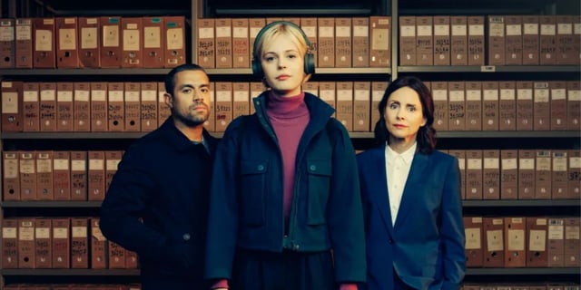 Nathan Welsh, Ella Maisy Purvis, and Laura Fraser in 'Patience'.