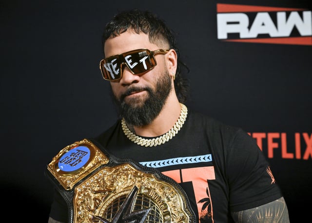 LAS VEGAS, NEVADA - APRIL 21: Jey Uso attends Netflix &amp; WWE &#34;Monday Night RAW&#34; Brunch at MGM Grand Hotel &amp; Casino on April 21, 2025 in Las Vegas, Nevada.