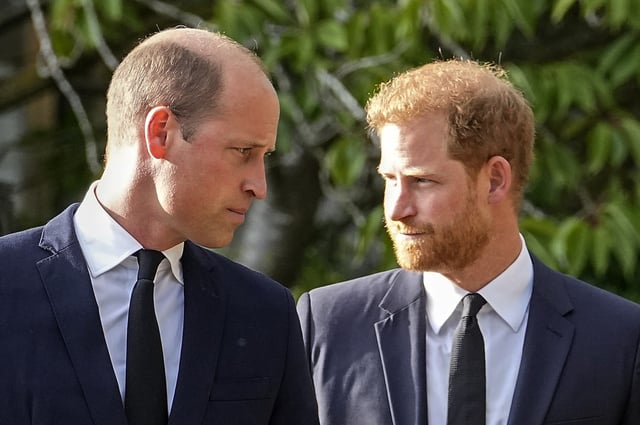 FILE – Britain’s Prince William and Britain’s Prince Harry walk beside each other after viewing the floral tributes for the late Queen Elizabeth II outside Windsor Castle, in Windsor, England, Saturday, Sept. 10, 2022. Prince Harry and his wife, Meghan, are expected to vent their grievances against the monarchy when Netflix releases the final episodes of a series about the couple’s decision to step away from royal duties and make a new start in America. (AP Photo/Martin Meissner, File)
