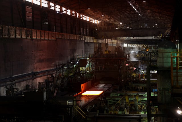 A production line of a plate rolling mill is pictured at Nippon Steel's East Nippon Works Kimitsu Area plant in Kimitsu, east of Tokyo, Japan May 26, 2025.  REUTERS/Issei Kato/File Photo