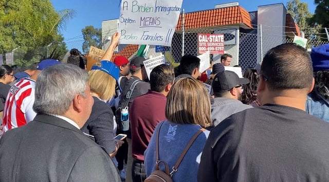 A Jan. 2020 protest against the opening of a new ICE detention facility in Arleta, Los Angeles.