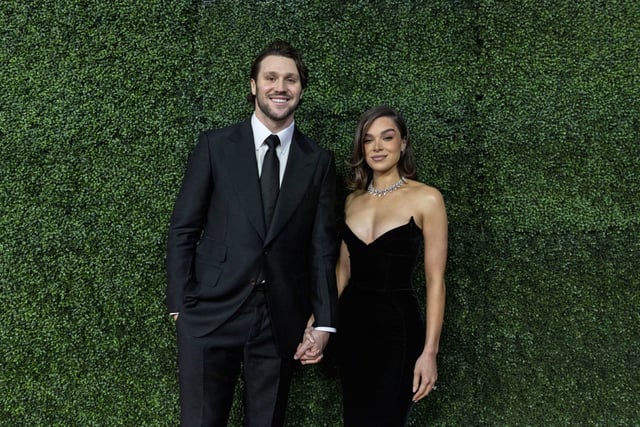 Josh Allen and Hailee Steinfeld on Feb. 6, 2025 in New Orleans, Louisiana. 