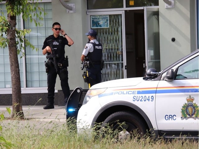  Police at the scene of a shooting at an office building in Fleetwood on Wednesday.