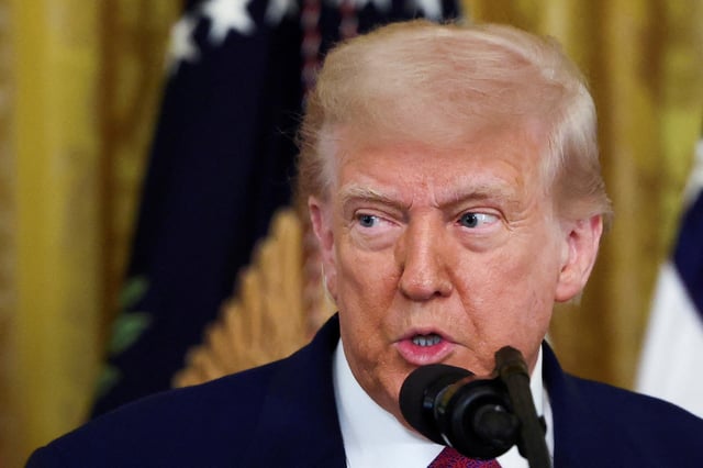 U.S. President Donald Trump speaks before signing a resolution approved by Congress to rescind the EPA's 2023 approval of California's plans to require a rising number of zero-emission heavy-duty trucks, and another resolution on California's low-NOx, or low-nitrogen oxide, regulation for heavy-duty highway and off-road vehicles and engines, at the White House in Washington, D.C., U.S., June 12, 2025. REUTERS/Evelyn Hockstein/File Photo