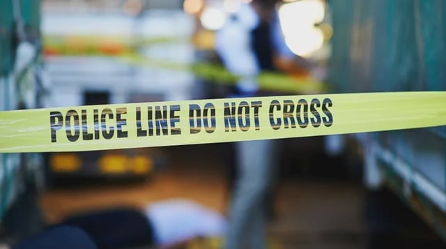 Shot of a police at a crime scene