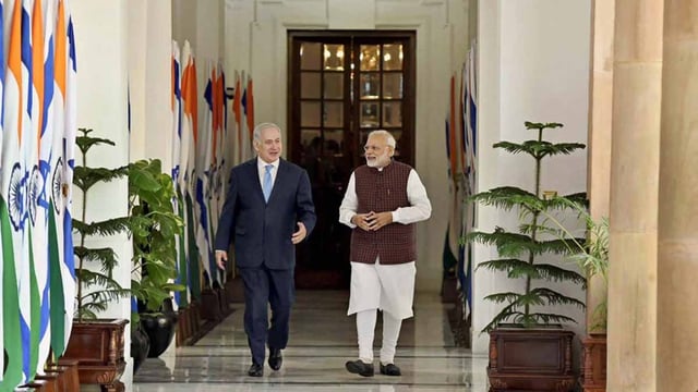 Prime Minister Narendra Modi with Israel PM Benjamin Netanyahu