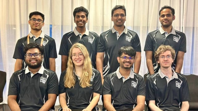 Atharvaa P Tayade (bottom extreme left) poses for a team photo.