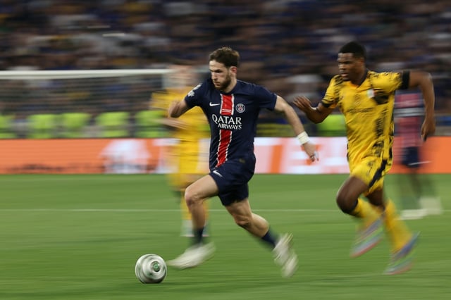 L'attaquant géorgien du Paris Saint-Germain Khvicha Kvaratskhelia lors de la finale de la Ligue des champions contre l'Inter Milan, à Munich, le 31 mai 2025