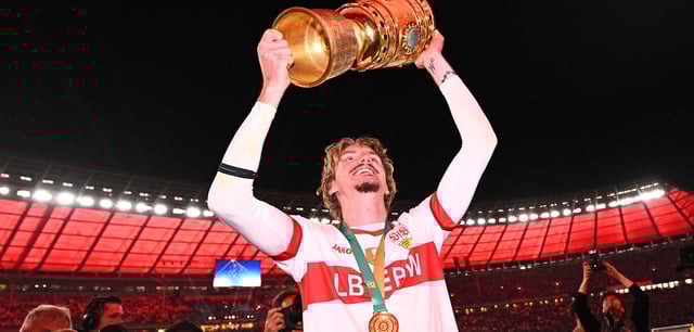 Zum Pokalfinale nahm der VfB Stuttgart bereits den Schriftzug seines Sponsors vom Trikot – stattdessen rückte die LBBW rauf