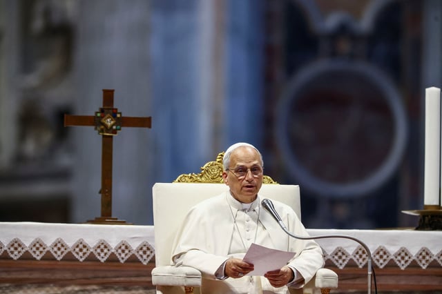 Pope Leo XIV holds a Jubilee audience on the occasion of the Jubilee of Sport, at St. Peter's Basilica, at the Vatican June 14, 2025. REUTERS/Yara Nardi