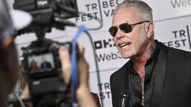 James Hetfield attends the Metallica Saved My Life premiere at BMCC Tribeca Performing Arts Center during the Tribeca Festival on Wednesday
