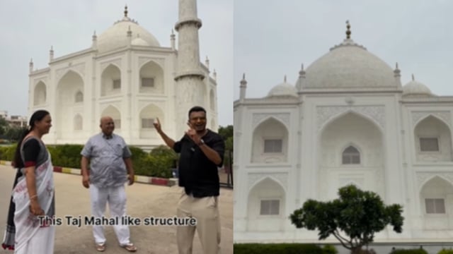 A video of a couple's Taj Mahal-inspired house in MP went viral.