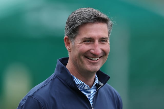Starbucks CEO Brian Niccol at the Golden Bear Pro-Am golf tournament in Dublin, Ohio, on May 28, 2025. Niccol is making major changes at the coffee chain.