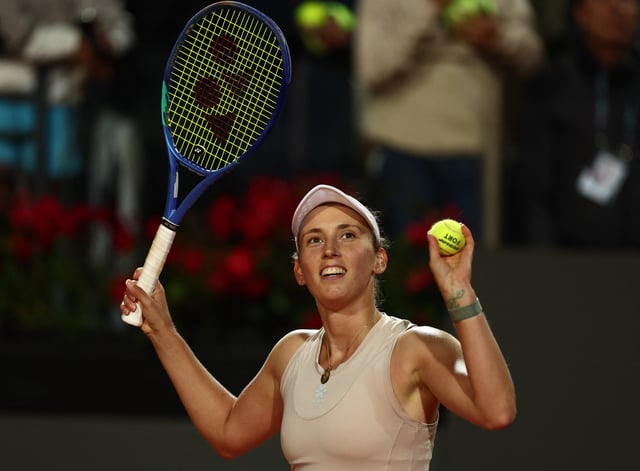 Tennis - Italian Open - Foro Italico, Rome, Italy - May 10, 2025 Belgium's Elise Mertens celebrates after winning her round of 32 match against Jessica Pegula of the U.S. REUTERS/Yves Herman/File Photo