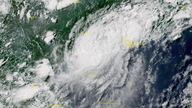 Severe Tropical Storm Wutip making landfall over Guangdong. Credit: GEO-KOMPSAT 2A RAMMBCIRA, The Watchers. Acquired at 08:30 UTC on June 14, 2025.