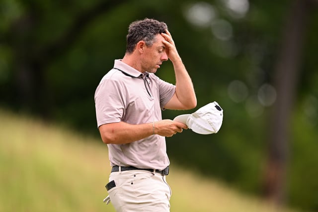 OAKMONT, PENNSYLVANIA - JUNE 14: Rory McIlroy of Northern Ireland walks off the seventh tee during the third round of the 125th U.S. OPEN at Oakmont Country Club on June 14, 2025 in Oakmont, Pennsylvania.