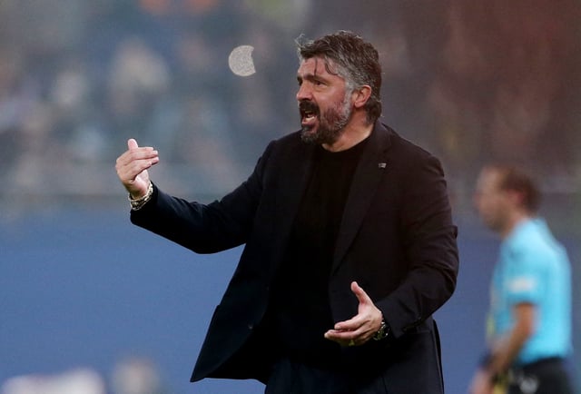 Soccer Football - Europa League - Play-Off - First Leg - Shakhtar Donetsk v Olympique de Marseille - Volksparkstadion, Hamburg, Germany - February 15, 2024 Olympique de Marseille coach Gennaro Gattuso reacts REUTERS/Cathrin Mueller/File Photo