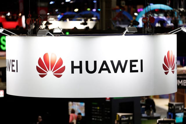 The logo of Huawei is seen at the Viva Technology conference dedicated to innovation and startups at Porte de Versailles exhibition center in Paris, France, June 12, 2025. REUTERS/Benoit Tessier/File Photo