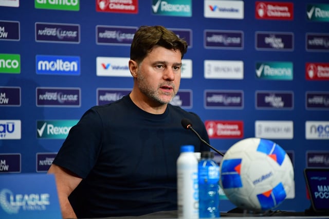Mar 20, 2025; Inglewood, California, USA; United States of America head coach Mauricio Pochettino talks to the media after their loss to Panama in a Concacaf Nations League semifinal match at SoFi Stadium. Mandatory Credit: Gary A. Vasquez-Imagn Images/File Photo