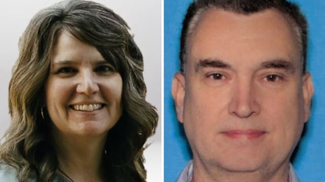 Who is Vance Boelter's (R) wife? Jenny Boetler (L) detained at Minnesota traffic stop with weapon, ammunition and more (Pguards.net, FBI via AP)