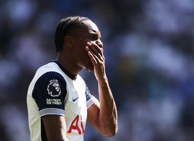 Soccer Football - Premier League - Tottenham Hotspur v Crystal Palace - Tottenham Hotspur Stadium, London, Britain - May 11, 2025 Tottenham Hotspur's Mathys Tel reacts REUTERS/David Klein/File Photo